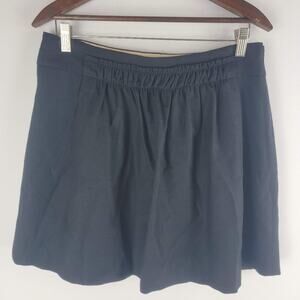 J Crew Shirred Stretch Wool Mini Skirt Black Side Zip Size 10